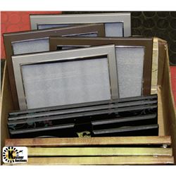 BOX W/PICTURE FRAMES & PLAQUES