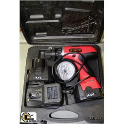 AIRGO 14.4V CORDLESS DRILL WITH BATTERY & CHARGER