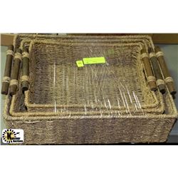SET OF 3 SQUARE WICKER BASKETS