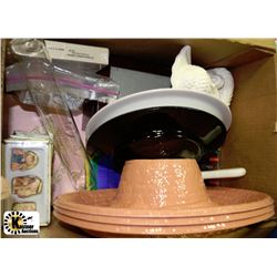 BOX OF ASSORTED HOUSEHOLD DECOR INCLUDING