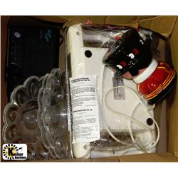 BOX WITH HOMEMEDICS SHIATSU MASSAGER,CLOCK RADIO