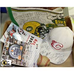 FLAT WITH SIGNED SPORTS MEMORABILIA