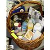 Image 1 : WICKER BASKET WITH VARIETY OF AVON COSMETICS
