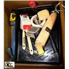 Image 1 : BOX OF PAINTING SUPPLIES INCL. STUD FINDER,