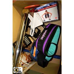 BOX OF FITNESS EQUIPMENT INCL. PUSH-UP