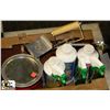 Image 1 : BOX WITH CLEANING SUPPLIES, PAINT ETC