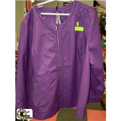 PURPLE LEATHER JACKET - SIZE 4X