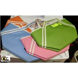 LOT OF 4 SPRING COLORS LUNCHBAGS