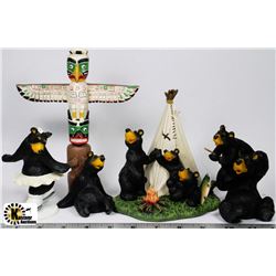LOT OF 4 BEAR TIME FIGURINES