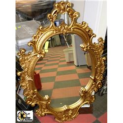 LARGE CARVED GOLD FRAMED MIRROR