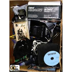 BOX OF DVD'S ELECTRONICS ,BATTERIES AND MORE