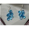 Image 1 : 14K GOLD BLUE TOPAZ TEAR DROP EARRINGS