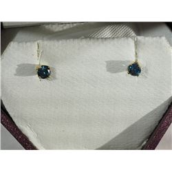 10K GOLD BLUE DIAMOND(0.32CT) EARRINGS