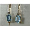 Image 1 : 10K GOLD BLUE TOPAZ & WHITE SAPPHIRE EARRINGS