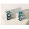 Image 1 : STERLING SILVER BLUE ZIRCON EARRINGS