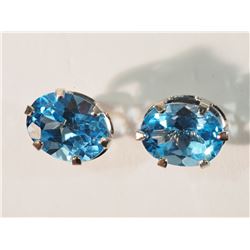 14K GOLD BLUE TOPAZ EARRINGS