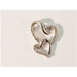 STERLING SILVER DIAMOND(0.10CT) HEART-SHAPED