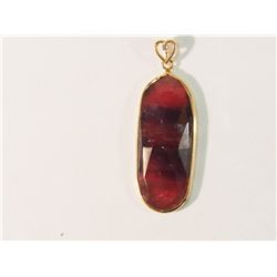 14K GOLD RUBY(12.10CT) & DIAMOND PENDANT