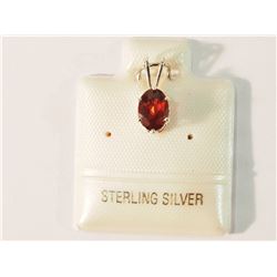 STERLING SILVER GARNET PENDANT