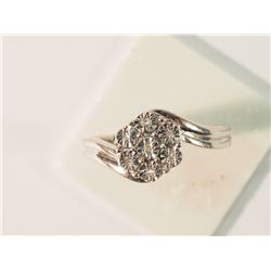 STERLING SILVER DIAMOND RING