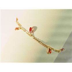 10K GOLD FANCY COLOUR SAPPHIRE(3.50CT) BRACELET