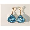 Image 1 : 14K GOLD BLUE TOPAZ(32.0CT) & DIAMOND(0.09CT)