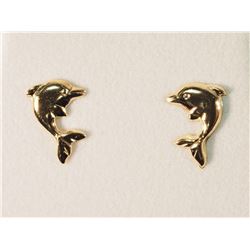 14K GOLD DOLPHIN EARRINGS