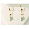 Image 1 : 14K GOLD EMERALD(2.0CT) & DIAMOND(0.22CT) EARRINGS