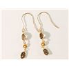 Image 1 : 10K GOLD SMOKEY QUARTZ & CITRINE EARRINGS