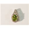 Image 1 : STERLING SILVER PERIDOT & DIAMOND PENDANT