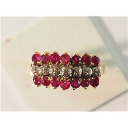 10K GOLD RUBY(0.60CT) & DIAMOND RING