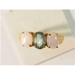 10K GOLD ALEXANDRITE(0.80CT) & OPAL RING