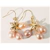 Image 1 : 14K GOLD PINK PEARL EARRINGS