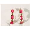 Image 1 : 14K GOLD RUBY(5.0CT) & DIAMOND(0.18CT) EARRINGS