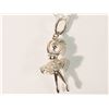Image 1 : STERLING SILVER DIAMOND(0.10CT) BALLERINA PENDANT