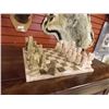 Image 1 : MARBLE CHESS BOARD WITH MARBLE CHESS PIECES - NEW