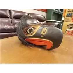 UNIQUE CARVED FIRST NATIONS WALL MASK - 8 ½" L X 4 ½" W X 5 ½"  TALL