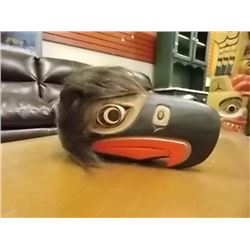 UNIQUE CARVED FIRST NATIONS WALL MASK - 8 ½" L X 4 ½" W X 5 ½"  TALL
