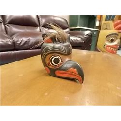 UNIQUE CARVED FIRST NATIONS WALL MASK - 5" L X 3" W X 4 ½"  TALL