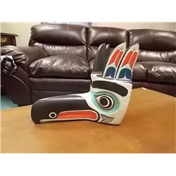 UNIQUE CARVED FIRST NATIONS MASK - WHALE - 10 ½" L X 9 ½" W X 7" H