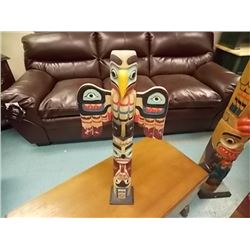 UNIQUE CARVED FIRST NATIONS TOTEM POLE - 26 ½" TALL