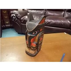 UNIQUE CARVED FIRST NATIONS TOTEM POLE - 10" TALL