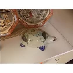 MID CENTURY TONALA POTTERY TURTLE - SIGNED CAT MEXICO 397 - 6 1/4"