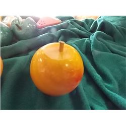 ALABASTER STONE FRUIT - APPLE - WOOD STEM