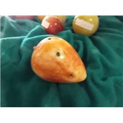 ALABASTER STONE FRUIT - STRAWBERRY - WOOD STEM