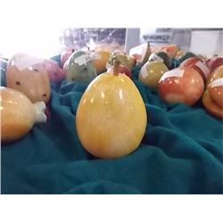 ALABASTER STONE FRUIT - PEAR - WOOD STEM