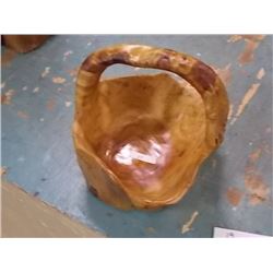 UNIQUE ALL DRIFT WOOD HAND CRAFTED WELL BUCKET - 9" TALL & 9" DIAMETER BUCKET - RETAIL APPROX. $100