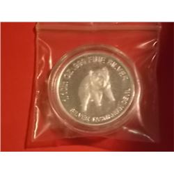 COLLECTOR'S BULLION ROUND - .999 FINE SILVER "AUSTRALIAN MINT" ROUND - 5 GRAMS - TAZMANIAN DEVIL MOT