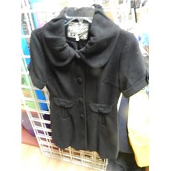WOMANS JACKET - PINK MARTIN - BLACK WITH BIG BUTTONS - SIZE M