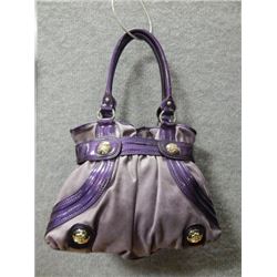 PURSE - KATHY - LARGE, LIGHT PURPLE SUEDE, WITH DARK PURPLE TRIM